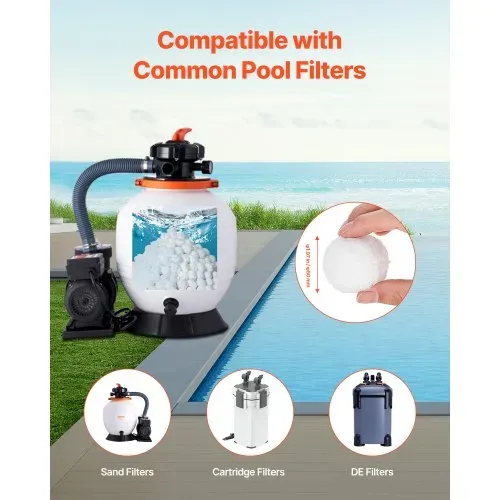 VEVOR Filter Balls für Sandfilter, 2,1 kg, Filterbälle ersetzen Pool-Filtersand, wiederverwendbare Filtermedienbälle aus Polyesterfaser mit Waschbeutel, für Schwimmbecken, Aufstellbecken, Aquarium – Bild 4