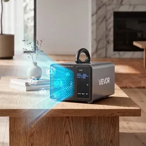 VEVOR Ozongenerator 36000mg/h, Industrielles Ozongerät mit 15s Startverzögerung Wasser-Ozonisierung & Fernbedienung, Ozonisator für Max. 300㎡, Ozon-Luftreiniger gegen Gerüche für Auto Hotel Wohnung – Bild 7