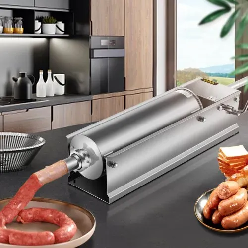 VEVOR Wurstfüller 7L Fleischwölfe Wurstmaschine Wurstfüllmaschine Horizontal Edelstahl Wurstspritze – Bild 7