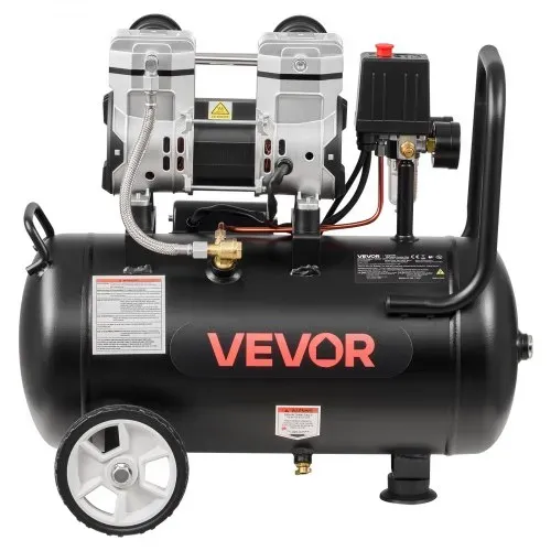 VEVOR 1,1 KW Druckluftkompressor, Ölfreier Kompressor mit 24 L Lufttank, Flüsterkompressor mit 68 L/min bei 6,2 bar & Max. 8 bar, Tragbarer Luftkompressor mit Rädern & Griff für Werkstatt Heimwerker – Bild 8