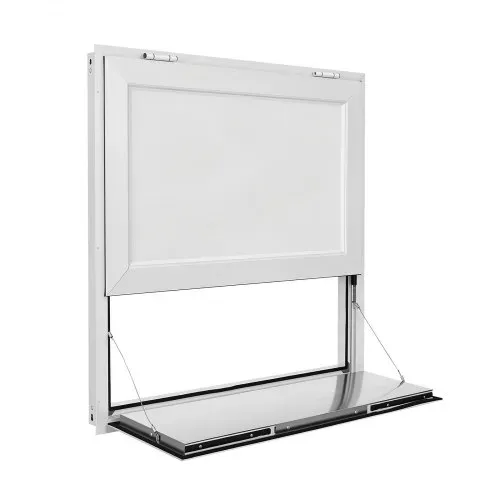 VEVOR Verkaufsfenster für Foodtrucks 915 x 915 x 80 mm Aluminiumlegierung, Konzessionsfenster für Imbisswagen, bis 85° Aufklappbar, mit Verkaufsklappe, Servierablage & Schlepphaken, Regenschutz – Bild 9