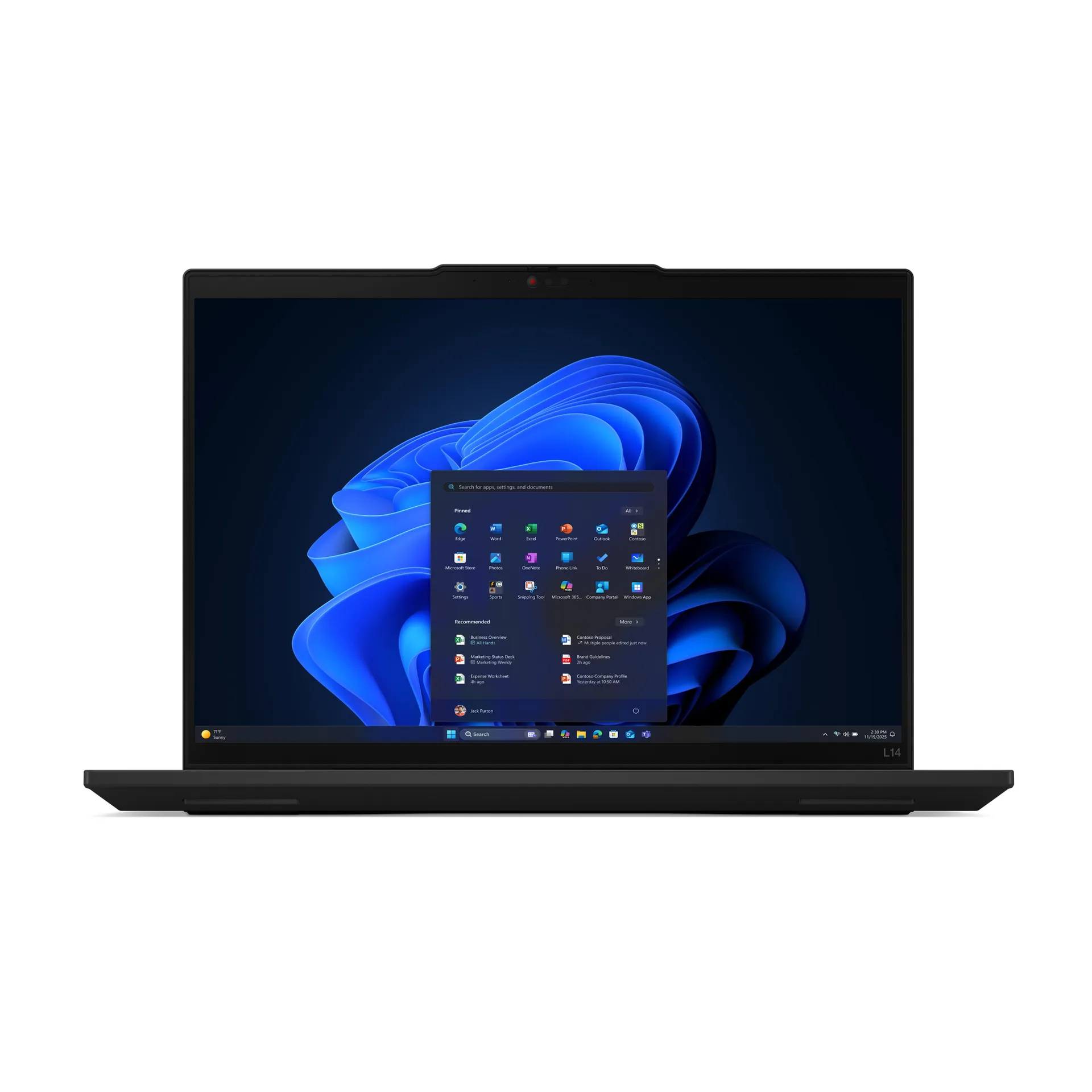 Lenovo ThinkPad L14 Gen 6 (AMD) AMD Ryzen™ 7 250 Laptop 35,6 cm (14") WUXGA 32 GB DDR5-SDRAM 1 TB SSD Wi-Fi 7 (802.11be) Windows 11 Pro Deutsch Schwarz – Bild 2