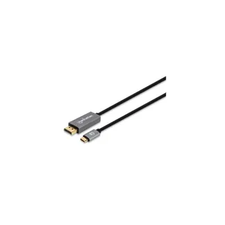 Manhattan 354851 Videokabel-Adapter 3 m USB Typ-C DisplayPort Schwarz, Silber Manhattan 354851 Videokabel-Adapter 3 m USB Typ-C DisplayPort Schwarz, Silber