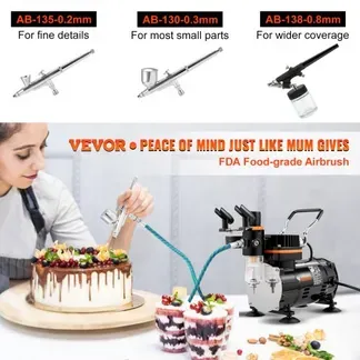 VEVOR Profi Dual Action Airbrush-Spritzpistole Set 18 – 23 L/min 120 W, 230 V Mini Airbrush Luftkompressor Gravity, Lackierpistole für Werbeillustrationen, Bodypainting, Modellbau, Nail Design VEVOR Profi Dual Action Airbrush-Spritzpistole Set 18 – 23 L/min 120 W, 230 V Mini Airbrush Luftkompressor Gravity, Lackierpistole für Werbeillustrationen, Bodypainting, Modellbau, Nail Design