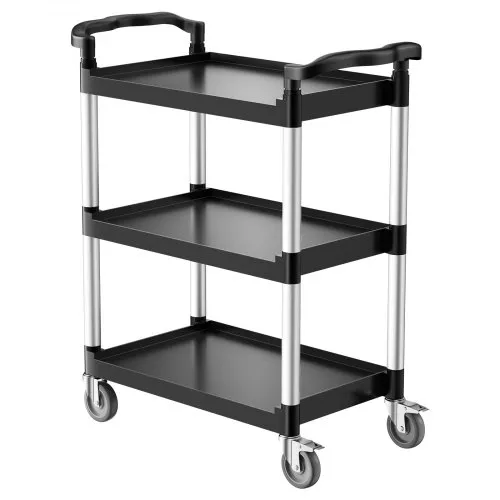 VEVOR Universalwagen, 136 kg, 3-stufiger Universalwagen aus Kunststoff mit 360° Schwenkrädern (2 mit Bremse), 880x410x990 mm großer Servierwagen für Lager, Büro, Zuhause, Restaurant, Küche VEVOR Universalwagen, 136 kg, 3-stufiger Universalwagen aus Kunststoff mit 360° Schwenkrädern (2 mit Bremse), 880x410x990 mm großer Servierwagen für Lager, Büro, Zuhause, Restaurant, Küche