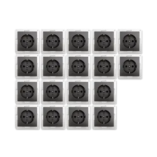 Schutzkontakt-Steckdose McPower “Flair“ 250V~/16A, Einsteckschutz, 18er-Pack Schutzkontakt-Steckdose McPower “Flair“ 250V~/16A, Einsteckschutz, 18er-Pack