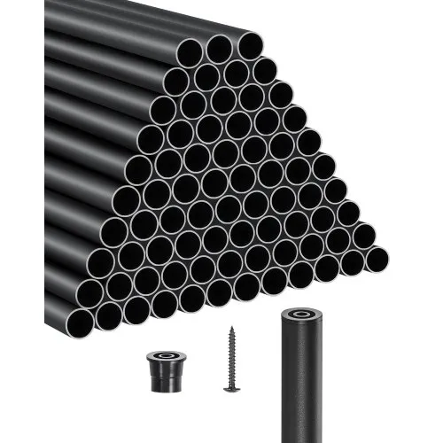VEVOR Geländerstab, 101er-Set, φ19×914 mm Aluminium Treppenbaluster, runder Zierstab, Hohldeckgeländer mit Geländerkappen und Schrauben für Treppen, Veranda, Terrasse, Mattschwarz VEVOR Geländerstab, 101er-Set, φ19×914 mm Aluminium Treppenbaluster, runder Zierstab, Hohldeckgeländer mit Geländerkappen und Schrauben für Treppen, Veranda, Terrasse, Mattschwarz