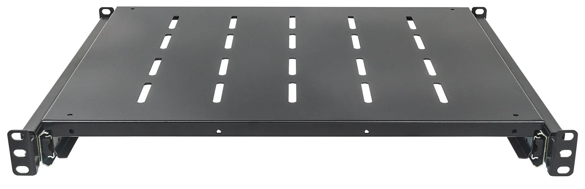 Intellinet 19" Ausziehbarer Fachboden, 1 HE, geeignet für Schränke mit 600 bis 800 mm Tiefe, Ablagefläche 350 mm Tiefe, schwarz – Bild 3