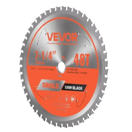 VEVOR Kreissägeblatt (185 mm φ & 48 scharfe Zähne & 1,8 mm Dicke) ideal für Stahl Aluminium, kompatibel mit Kreissäge, Sägeblatt aus legiertem Stahl mit geräuschreduzierenden Wärmeabzügen – Bild 9