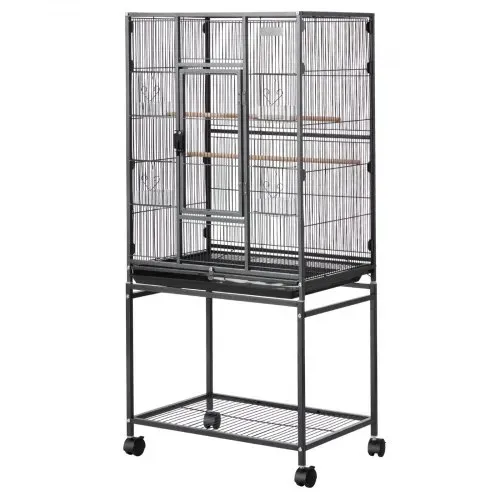VEVOR Vogelkäfig, 625x425x1370 mm, Vogelvoliere aus Schmiedeeisen mit Sitzstangen, Schale & Kunststoff-Futternäpfen, Rollen, Vogelhaus für Papageien, Blaumeisen, Nymphensittiche & Kanarienvögel – Bild 9