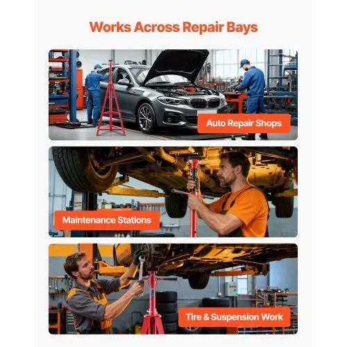 VEVOR Unterhub-Stützständer 2 t, Höhenverstellbarer (120-215 cm / 4-stufig) Wagenheberständer aus Kohlenstoffstahl, Dreibeinständer zur Unterstützung von Fahrzeugkomponenten Autoreparatur – Bild 5