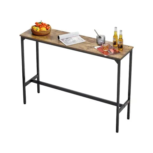 VEVOR Bartisch Bistrotisch Kneipentisch mit Metallrahmen, schmaler & langer Küchentisch Esstisch (1397 x 381 x 991 mm), Ausstellungstisch für Wohnzimmerpartys Pubs Esszimmer Cafés, Braun & Schwarz VEVOR Bartisch Bistrotisch Kneipentisch mit Metallrahmen, schmaler & langer Küchentisch Esstisch (1397 x 381 x 991 mm), Ausstellungstisch für Wohnzimmerpartys Pubs Esszimmer Cafés, Braun & Schwarz