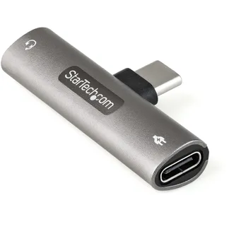 StarTech.com USB-C Audio- & Ladeadapter – USB-C Audio Adapter mit 3,5mm-TRRS-Kopfhörer-/Headset-Buchse und 60W USB-Typ-C Power-Delivery-Pass-Through-Ladegerät – für USB-C-Telefon/Tablet/Laptop StarTech.com USB-C Audio- & Ladeadapter – USB-C Audio Adapter mit 3,5mm-TRRS-Kopfhörer-/Headset-Buchse und 60W USB-Typ-C Power-Delivery-Pass-Through-Ladegerät – für USB-C-Telefon/Tablet/Laptop