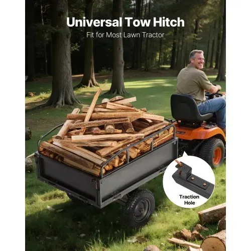 VEVOR Kippanhänger, 226,79 kg Fassungsvermögen, ATV-UTV-Transportanhänger 142x76x70 cm, Kippwagen mit 35,56 cm Reifen, Handzug oder Fußpedal, Hofanhänger für Rasenmähertraktoren VEVOR Kippanhänger, 226,79 kg Fassungsvermögen, ATV-UTV-Transportanhänger 142x76x70 cm, Kippwagen mit 35,56 cm Reifen, Handzug oder Fußpedal, Hofanhänger für Rasenmähertraktoren