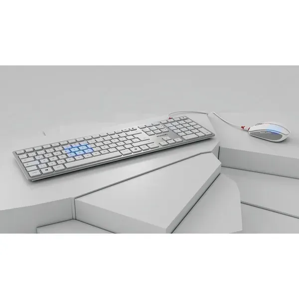 CHERRY DW 9100 SLIM Tastatur Maus enthalten Universal RF Wireless + Bluetooth QWERTZ Deutsch Silber – Bild 13