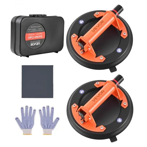 VEVOR Vakuum Saugheber, 203 mm Glasheber mit Metallgriff, 195 kg Hubkapazität, Fliesen-Saugnapf-Werkzeug mit Tragetasche zum Anheben von Fliesen, Granit, Trockenbauwänden, Fenstern (2er-Pack) VEVOR Vakuum Saugheber, 203 mm Glasheber mit Metallgriff, 195 kg Hubkapazität, Fliesen-Saugnapf-Werkzeug mit Tragetasche zum Anheben von Fliesen, Granit, Trockenbauwänden, Fenstern (2er-Pack)