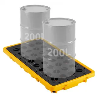 VEVOR Auffangpalette 1316x680x150mm, Industrielle Auffangwanne mit 4000kg Statischer Traglast & 79,5L Wannenkapazität, Trommelpalette mit Drainage für 2 Fässer, Auffangplattform für Lagerung Transport VEVOR Auffangpalette 1316x680x150mm, Industrielle Auffangwanne mit 4000kg Statischer Traglast & 79,5L Wannenkapazität, Trommelpalette mit Drainage für 2 Fässer, Auffangplattform für Lagerung Transport