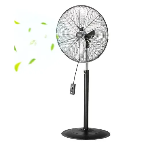 VEVOR Industrieller Standventilator, 670 mm, 85-Grad-Oszillationsventilator, höhenverstellbarer Ventilator mit 3 einstellbaren Geschwindigkeiten, Windmaschine für Fabrik, Werkstatt, Lager, Schwarz VEVOR Industrieller Standventilator, 670 mm, 85-Grad-Oszillationsventilator, höhenverstellbarer Ventilator mit 3 einstellbaren Geschwindigkeiten, Windmaschine für Fabrik, Werkstatt, Lager, Schwarz