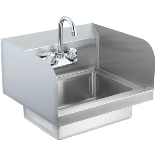 VEVOR Kommerzielles Handwaschbecken mit Wasserhahn, Kleines Handwaschbecken, Wandmontage-Handwaschbecken für Restaurant, Küche, Bar, Garage und Haus, 432 x 381 x 330 mm VEVOR Kommerzielles Handwaschbecken mit Wasserhahn, Kleines Handwaschbecken, Wandmontage-Handwaschbecken für Restaurant, Küche, Bar, Garage und Haus, 432 x 381 x 330 mm