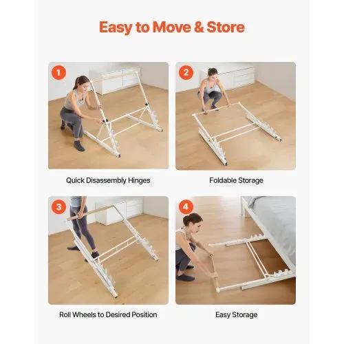 VEVOR Ballettstange Tanzstange, höhenverstellbare (4-stufig / 812,8-965,2 mm) Stretchstange aus Holz für Ballettübung, Gleichgewichtstraining, Entspannungsübungen, Yogaübung – Bild 5