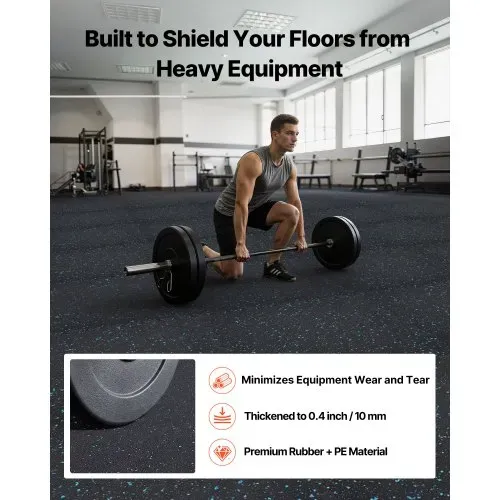 VEVOR 24 x Puzzlematte Bodenschutzmatte 610 x 610 x 10 mm, Hochdichte EVA-Schaumstoffmatte, Ineinandergreifende Fitnessmatte Gymnastikmatte Sportmatte, Trainingsmatte (Schwarz) mit Blauen Punkten VEVOR 24 x Puzzlematte Bodenschutzmatte 610 x 610 x 10 mm, Hochdichte EVA-Schaumstoffmatte, Ineinandergreifende Fitnessmatte Gymnastikmatte Sportmatte, Trainingsmatte (Schwarz) mit Blauen Punkten