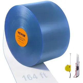 VEVOR Streifenvorhang, 164′ Länge x 8″ Breite x 0,08″ Dicke, durchsichtige glatte PVC-Streifenvorhang-Tür-Großrolle, Kunststoff-Türstreifen für Türen von Supermärkten, Garagen, Lagerhallen, Scheunen, Tierställen VEVOR Streifenvorhang, 164′ Länge x 8″ Breite x 0,08″ Dicke, durchsichtige glatte PVC-Streifenvorhang-Tür-Großrolle, Kunststoff-Türstreifen für Türen von Supermärkten, Garagen, Lagerhallen, Scheunen, Tierställen