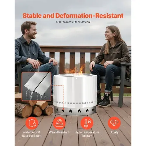 VEVOR Standfuß für Feuerschale φ587 x 99 mm, Zubehör für Outdoor Feuerstelle, Edelstahl-Kaminofen-Ranger-Stützrahmen, tragbare Outdoor-Camping-Halterungswerkzeuge für Kamin – Bild 2