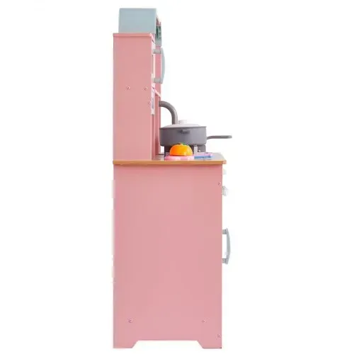 VEVOR Spielküche für Kinder, Holzspielzeug-Küchenset mit Lichtern und Geräuschen, Kleinkinderküche mit Eismaschine, Ofen, Spüle, Mikrowelle, Kühlschrank und Utensilien- und Obstzubehör für Kleinkinder im Alter von 3–8 Jahren, Rosa – Bild 10