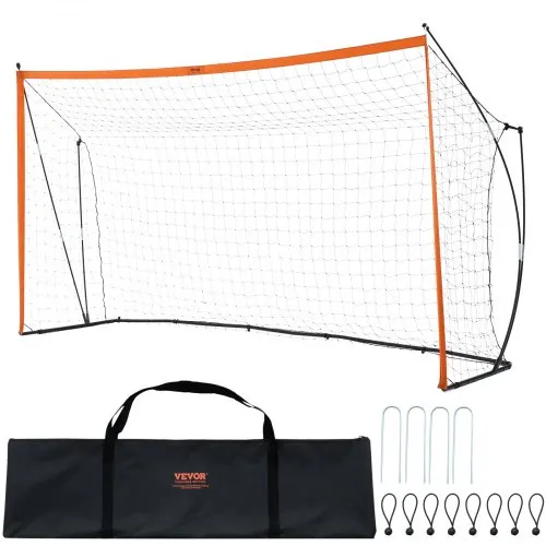VEVOR Tragbares Fußballtor Soccertor Fußballnetz 3,66 x 1,83 m für den Garten, Übungsfußballnetz Trainingstor-Set mit Stahl-Glasfaserstruktur, Allwetter-Fußballtore mit Tragetasche, Orange VEVOR Tragbares Fußballtor Soccertor Fußballnetz 3,66 x 1,83 m für den Garten, Übungsfußballnetz Trainingstor-Set mit Stahl-Glasfaserstruktur, Allwetter-Fußballtore mit Tragetasche, Orange