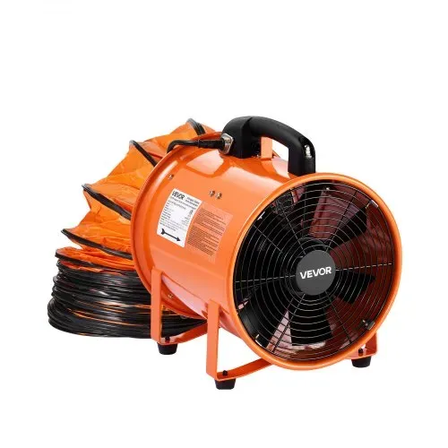 VEVOR Bauventilator 300-W-AC-Motor Baugebläse 2830 U/min Baulüfter Gebläse 1720 CFM (2922 m3/h) Axiallüfter 10 m Schlauch Axialgebläse 79 dB Geräuschpegel Industrielüfter IP44 – Bild 8