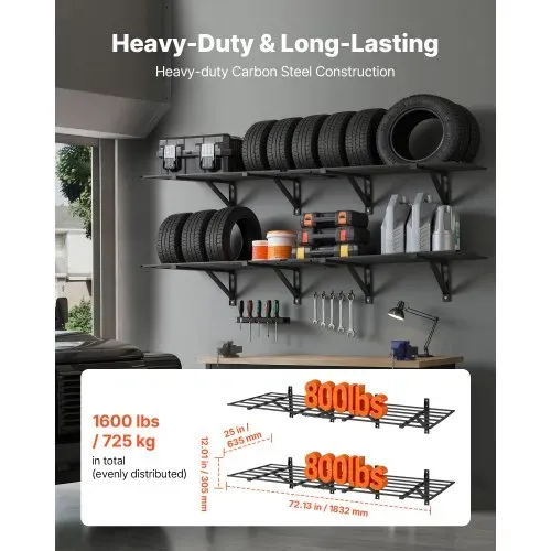 VEVOR 2er-Set Garagenregal 1832x635x305mm Werkzeugaufbewahrung 362 kg pro Schicht Werkzeughalter Wand 1832×635 mm Regalfläche Aufbewahrungsregale Metallregal Werkzeug Organizer Wandregale VEVOR 2er-Set Garagenregal 1832x635x305mm Werkzeugaufbewahrung 362 kg pro Schicht Werkzeughalter Wand 1832×635 mm Regalfläche Aufbewahrungsregale Metallregal Werkzeug Organizer Wandregale