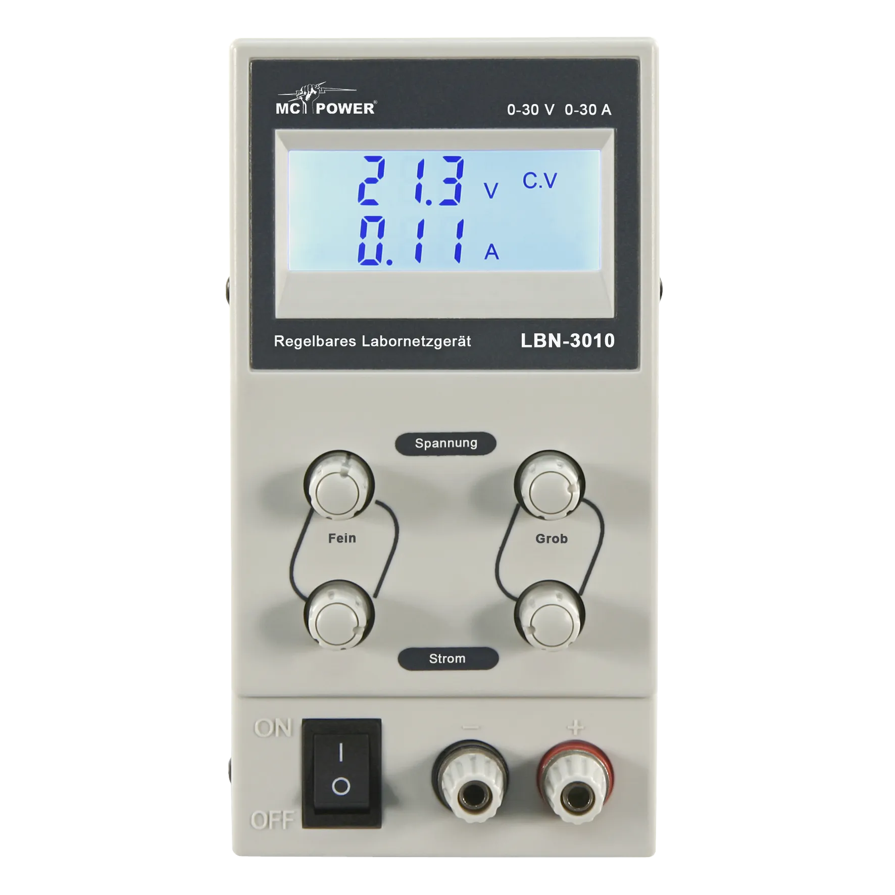 Labornetzgerät McPower ''LBN-3010'', 0-30V, 0-10A regelbar, LC-Anzeige – Bild 2