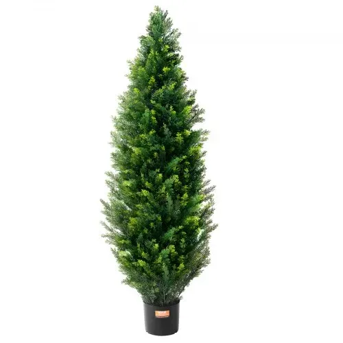 VEVOR Künstlicher Formschnittbaum aus Zeder, 121,9 cm hoch (2 Stück), mit zusätzlichen Blättern und Topf, künstliche immergrüne Kiefern-Zypressenpflanze, UV-geschütztes künstliches Grünset – Bild 9