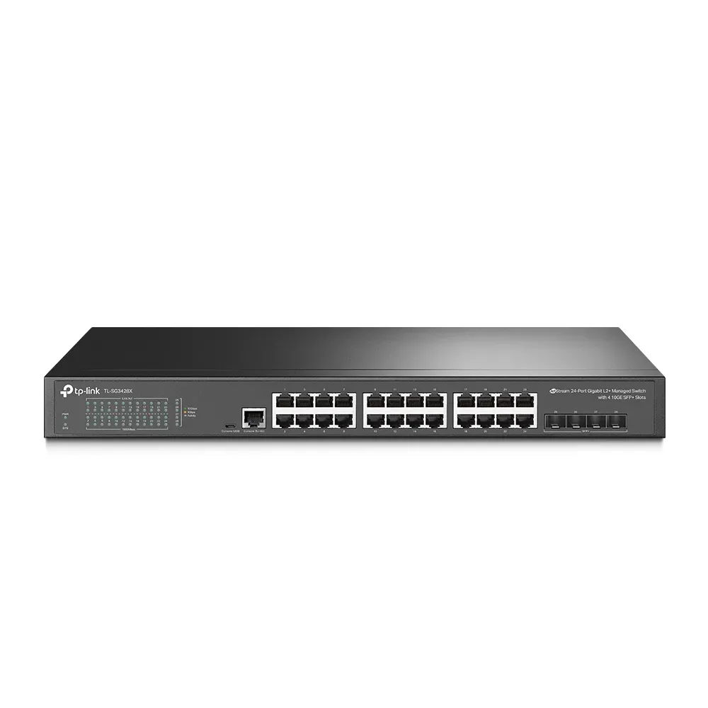 Omada by tp-link Switch full managed Layer2+ 28 Port • 24x 1 GbE • 4x SFP+ • Lüfterlos, Omada • SG3428X Omada by tp-link Switch full managed Layer2+ 28 Port • 24x 1 GbE • 4x SFP+ • Lüfterlos, Omada • SG3428X