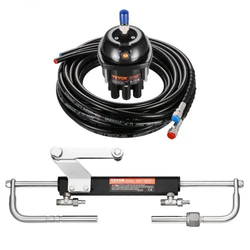 VEVOR 90 PS hydraulisches Außenborder-Lenkset, hydraulisches Bootslenksystem mit 342,9 mm Lenkrad, Steuerpumpe, Hydraulikzylinder und zwei 7924,8 mm Schläuchen für Einzelstation-Einmotorboote – Bild 9