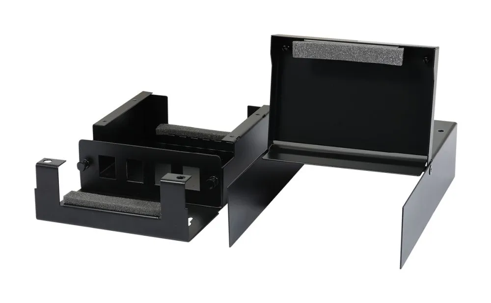 Keystone, Modulträger, Patchpanel für 4x TP-Modul, Aufputz, Metallklappbox(Consolidation Point Box), Schwarz, Synergy 21, – Bild 5