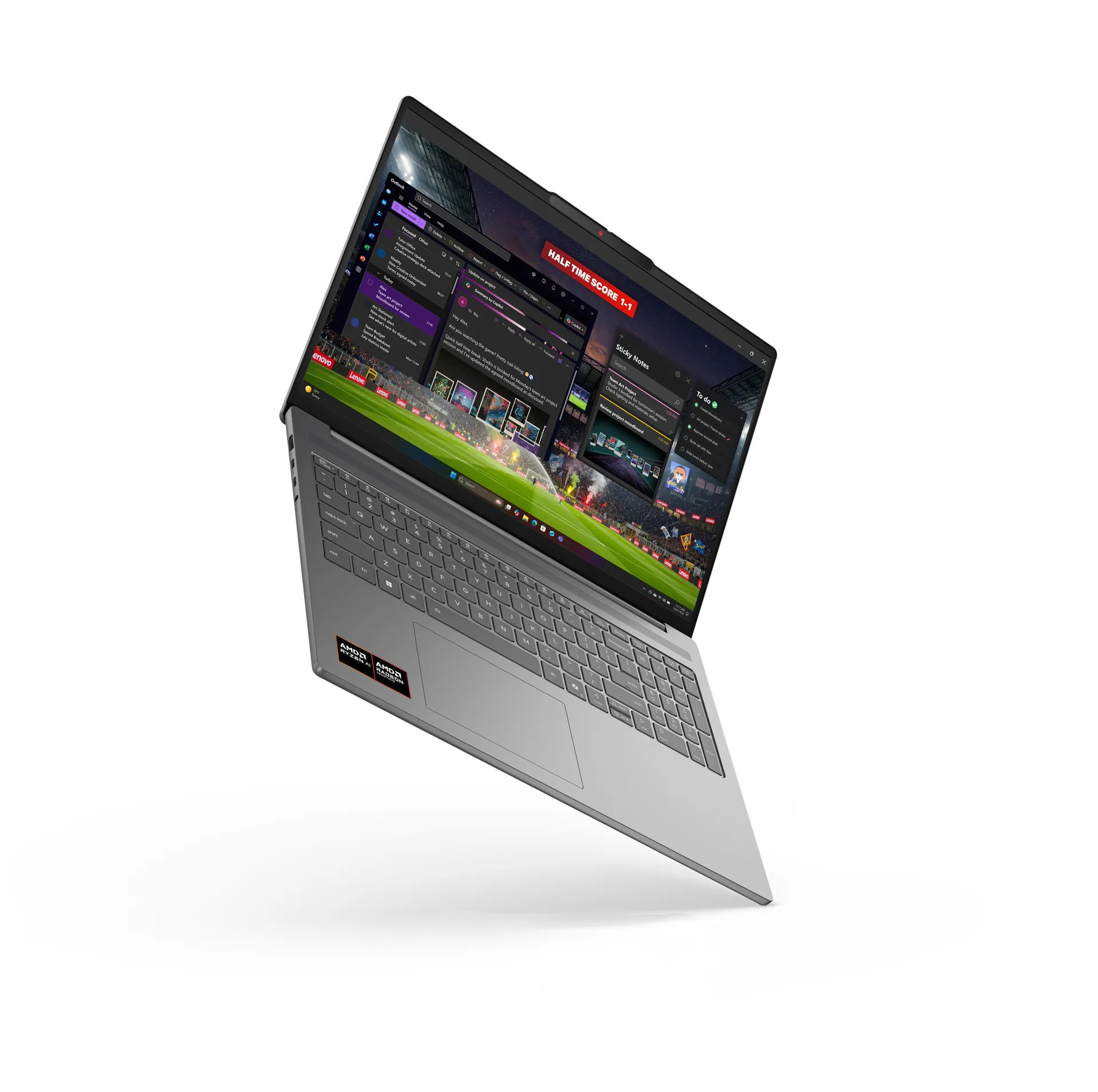 Lenovo IdeaPad Slim 5 16AGP11 Copilot+ PC AMD Ryzen AI 5 430 Laptop 40,6 cm (16") WUXGA 16 GB DDR5-SDRAM 1 TB SSD Wi-Fi 7 (802.11be) Windows 11 Home Deutsch Grau – Bild 5