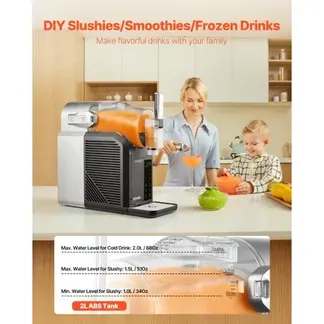 VEVOR Slush Maschine Mini 2 L, Kein Eis erforderlich, Slushie Maschine für Zuhause mit Selbstreinigung und 6 Voreingestellten Programmen, Zubereitung von Milchshakes, Frappés und Gefrorenen Cocktails VEVOR Slush Maschine Mini 2 L, Kein Eis erforderlich, Slushie Maschine für Zuhause mit Selbstreinigung und 6 Voreingestellten Programmen, Zubereitung von Milchshakes, Frappés und Gefrorenen Cocktails