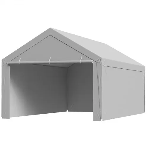 VEVOR Carport-Ersatzdach, 3,65x6,09 m, tragbare Garagenzeltplane mit Seitenwänden, UV-beständig, strapazierfähige Autounterstandsplane, grau, Rahmen nicht im Lieferumfang enthalten – Bild 8