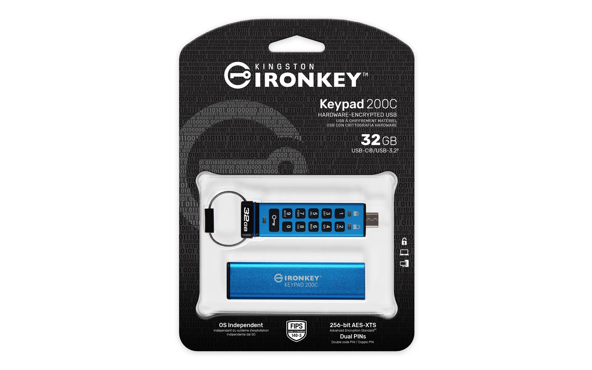 Kingston Technology IronKey 32GB USB-C Keypad 200C, FIPS 140-3 Lvl 3 (ausstehend) AES256 – Bild 3