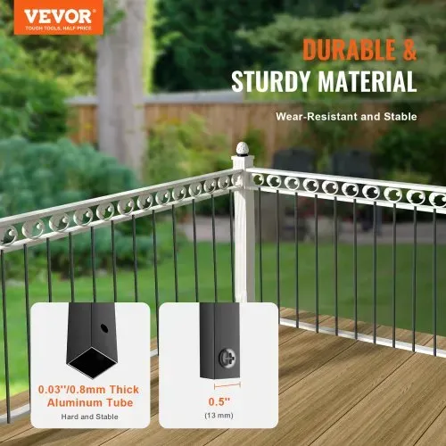VEVOR Metallbaluster für Treppen, 13 x 1118 mm, dekorative Geländerstäbe aus Aluminiumlegierung, 11er-Pack Deckbaluster mit Schrauben, klassisches, hohles, gerades Deckgeländer VEVOR Metallbaluster für Treppen, 13 x 1118 mm, dekorative Geländerstäbe aus Aluminiumlegierung, 11er-Pack Deckbaluster mit Schrauben, klassisches, hohles, gerades Deckgeländer