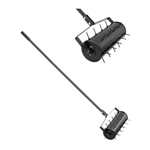 VEVOR Aerifizierer, 435x235x1560mm, Hand Vertikutierer, Rasenbelüfter mit abnehmbarem Griff und 27 Eisenspikes, Rasenlüfter für verdichtete Böden und Rasenflächen im Garten, Terrasse, Hof, Schwarz VEVOR Aerifizierer, 435x235x1560mm, Hand Vertikutierer, Rasenbelüfter mit abnehmbarem Griff und 27 Eisenspikes, Rasenlüfter für verdichtete Böden und Rasenflächen im Garten, Terrasse, Hof, Schwarz