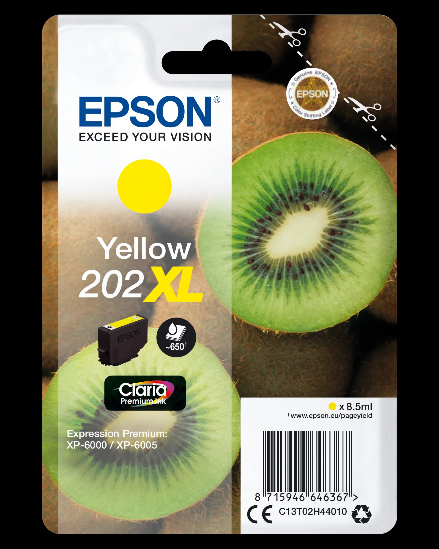 Epson Kiwi Singlepack Yellow 202XL Claria Premium Ink Epson Kiwi Singlepack Yellow 202XL Claria Premium Ink