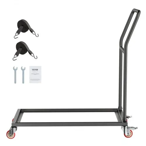 VEVOR Klappstuhlständer, 136 kg Tragkraft, L-förmiger Stuhlwagen zur vertikalen Platzierung für 25 Stühle, Transportwagen aus Metall mit Gummirädern, multifunktionaler Stuhlhalter, mattschwarz – Bild 8