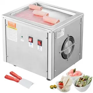 VEVOR Maschine für frittierte Eisrollen, 28 x 24 x 2 cm Pfanne zum Frittieren von Eis, Eismaschine mit Kompressor und 2 Schabern, zur Herstellung von Eis, Gefrorenem Joghurt und Eisrollen VEVOR Maschine für frittierte Eisrollen, 28 x 24 x 2 cm Pfanne zum Frittieren von Eis, Eismaschine mit Kompressor und 2 Schabern, zur Herstellung von Eis, Gefrorenem Joghurt und Eisrollen