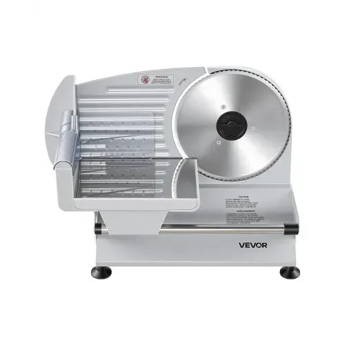 VEVOR Fleischschneidemaschine 200 W, Elektrische Aufschnittmaschine mit zwei 19-cm-SUS420-Klingen und 0–15 mm Schnittdicke, Allesschneider für Gefrorenes Fleisch, Schinken, Baguette, Steak – Bild 10