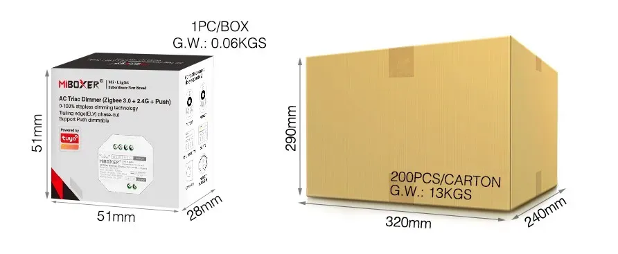MiBoxer TRI-C1ZR Dimmer Zigbee 3.0 + Push 300W für LED, Halogen, Glühlampe – Bild 4