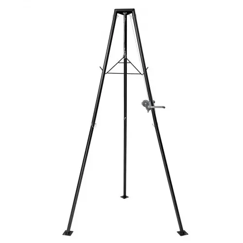 VEVOR Game Hoist, 227 kg Tragkraft, Jagd-Wildhebezeug mit Seilwinde und Gambrel, Wildaufhänger, Jagdspiel Zubehör zur Enthäutung und Reinigung von Jagdwild, 1300 x 1100 x 2750 mm, Schwarz – Bild 9