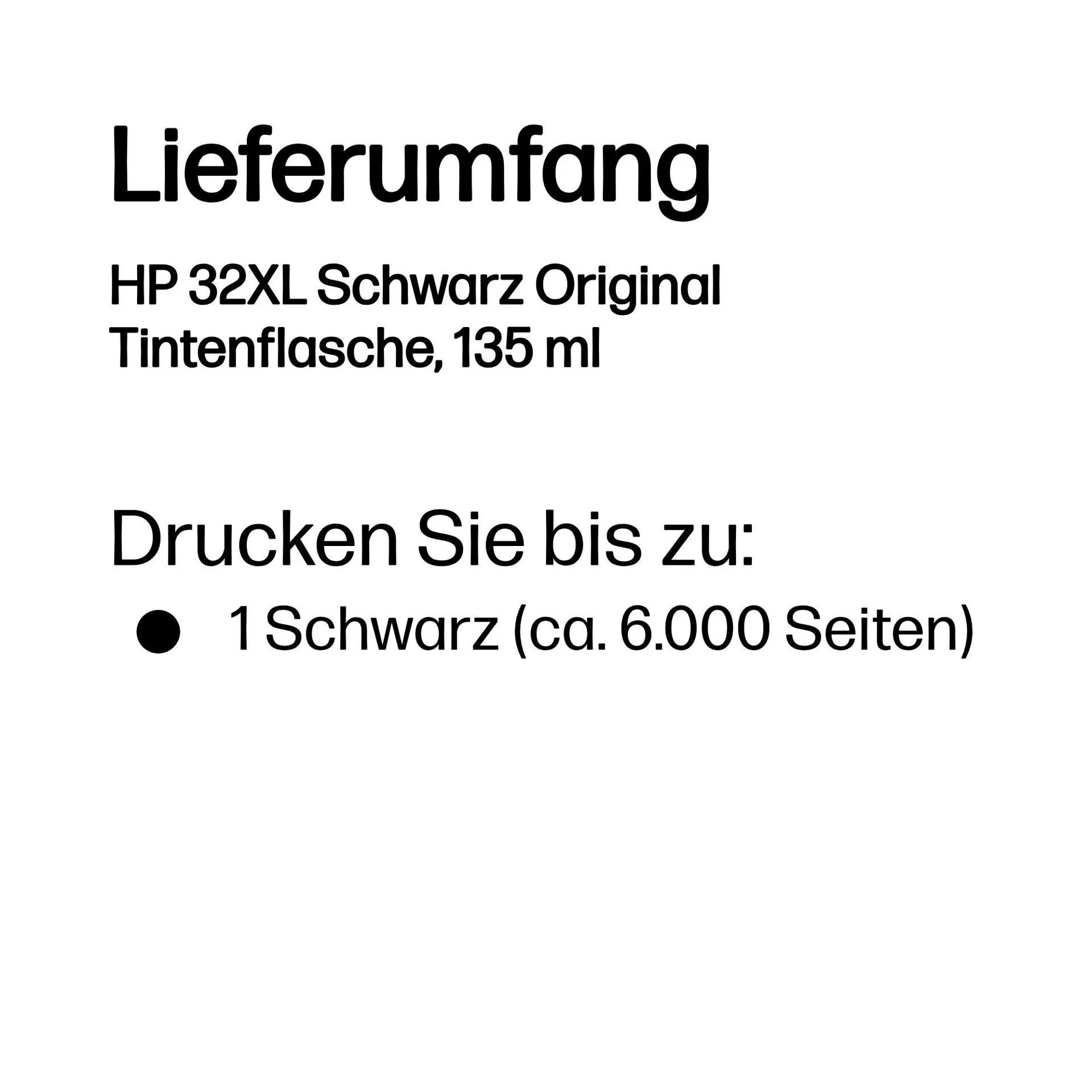 HP 32XL Schwarz Original Tintenflasche, 135 ml – Bild 3