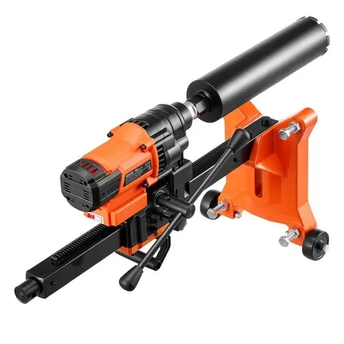 VEVOR Diamant Kernbohrmaschine 2500 W Kernbohrgerät Trocken/Nass 20-202 mm, für Beton Ziegel Keramikfliesen Asphalt Marmorböden, Inkl. 8 Bohrer & Rollständer & Tragegriff, 800 U/min, UNC1 1/4–7 Gewinde – Bild 9